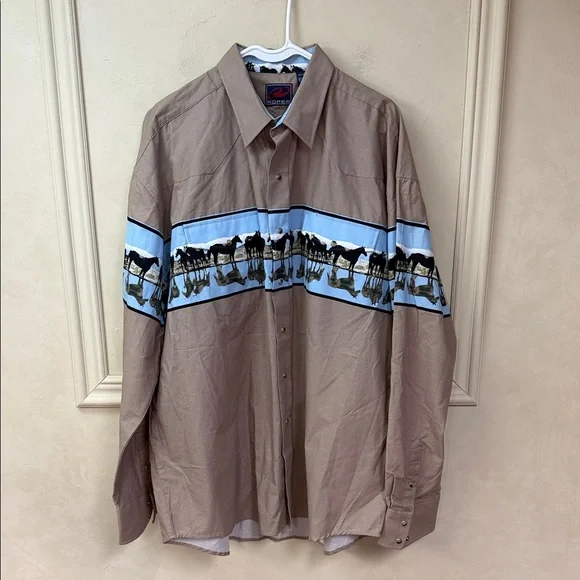New! Roper Horse Print Western Button Down Shirt size XL - Picture 1 of 5
